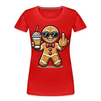 Christmas gingerbread man with attitude - Women's Premium Organic T-Shirt - navy - Front - Mia (176cm)