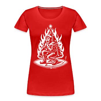 Ruse, Sarcasme, Noël, Elfe, Horreur - T-shirt bio Premium Femme - bleu marine - Devant - Mia (176cm)