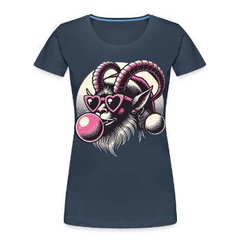 Krampus Weihnachten Sigma Male Cool - Frauen Premium Bio T-Shirt - Navy - Vorne - Mia (176cm)
