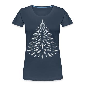 Schlichte Weihnachtsbaum Silhouette - Frauen Premium Bio T-Shirt - Navy - Vorne - Mia (176cm)