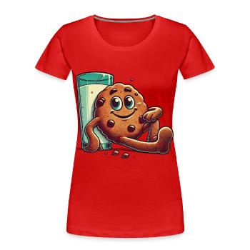 Fröhliche Weihnachten Retro Keks Stil - Frauen Premium Bio T-Shirt - Navy - Vorne - Mia (176cm)