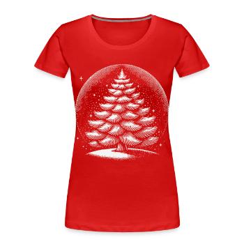 Atmospheric Christmas Tree Artwork - Women's Premium Organic T-Shirt - navy - Front - Mia (176cm)