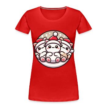 Cute Cats Christmas Joy - Women's Premium Organic T-Shirt - navy - Front - Mia (176cm)