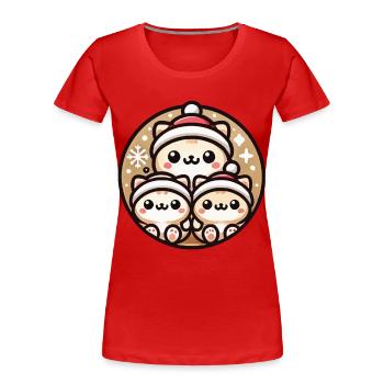 Cute Cats Christmas Joy - Women's Premium Organic T-Shirt - navy - Front - Mia (176cm)