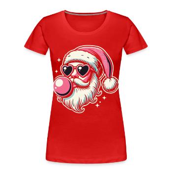 Sigma Santa Mit Herzbrille Und Kaugummi - Frauen Premium Bio T-Shirt - Navy - Vorne - Mia (176cm)