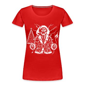 Lustiger Weihnachtsmann Sarkasmus Chaos - Frauen Premium Bio T-Shirt - Navy - Vorne - Mia (176cm)