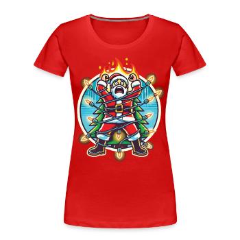 Santa Claus Electrocution Chaos Disaster - Women's Premium Organic T-Shirt - navy - Front - Mia (176cm)