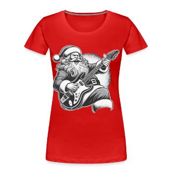 Rocking Santa Claus Guitar Fun - Women's Premium Organic T-Shirt - navy - Front - Mia (176cm)