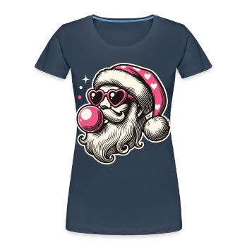 Coole Sigma Santa Weihnachtsfreude - Frauen Premium Bio T-Shirt - Navy - Vorne - Mia (176cm)