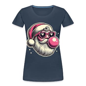 Coole Sigma Santa Weihnachtsfreude - Frauen Premium Bio T-Shirt - Navy - Vorne - Mia (176cm)
