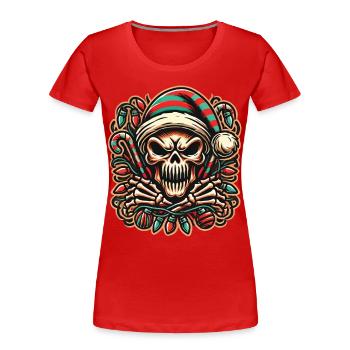 Skull Christmas Skull Spooky Holidays - Women's Premium Organic T-Shirt - navy - Front - Mia (176cm)