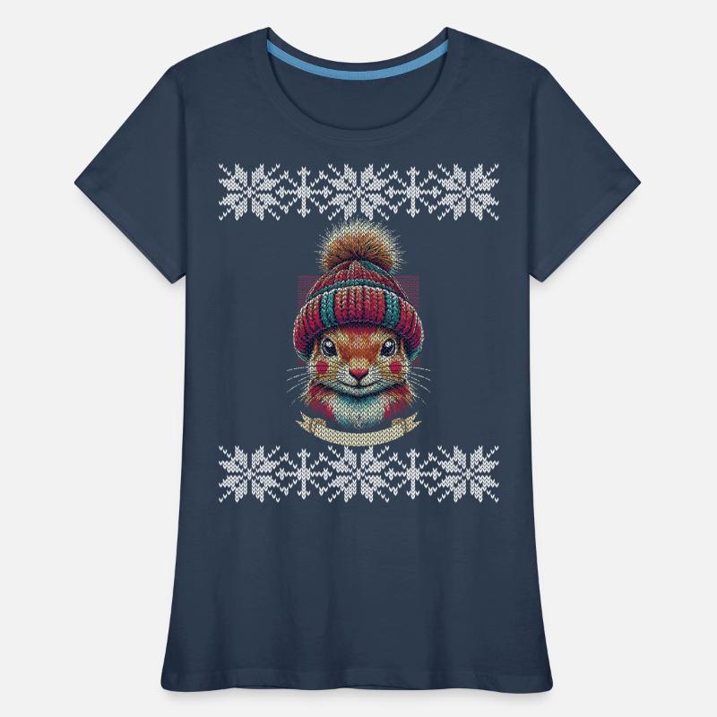 Winter squirrel with cap Women's Premium Organic T-Shirt
