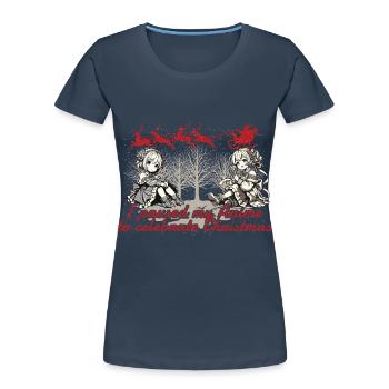 Anime Christmas Kawaii Style - Women's Premium Organic T-Shirt - navy - Front - Mia (176cm)