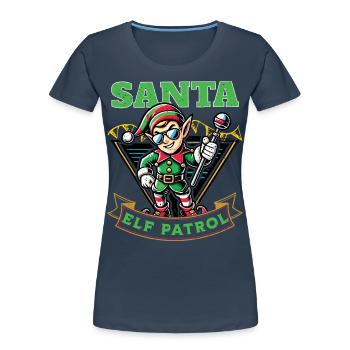 Aventure de Noël de la patrouille du Père Noël - T-shirt bio Premium Femme - bleu marine - Devant - Mia (176cm)