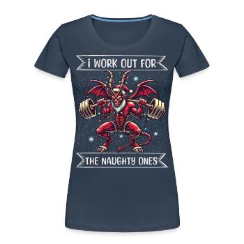 Krampus Weihnachten Motivation Training Design - Frauen Premium Bio T-Shirt - Navy - Vorne - Mia (176cm)