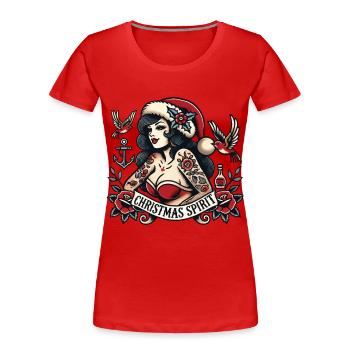 Christmas Streetwear Tattoo Aesthetics - Women's Premium Organic T-Shirt - navy - Front - Mia (176cm)