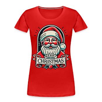 Tattoo Stil Weihnachten Streetwear Aesthetic - Frauen Premium Bio T-Shirt - Navy - Vorne - Mia (176cm)