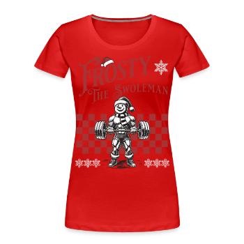 Frosty the swoleman Weihnachtsspaß Fitness Design - Frauen Premium Bio T-Shirt - Navy - Vorne - Mia (176cm)