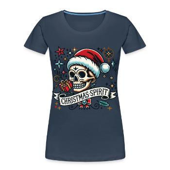 Streetwear Aesthetic Weihnachtsgeist Tattoo Stil - T-shirt bio Premium Femme - bleu marine - Devant - Mia (176cm)