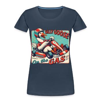 Aventure drôle et stupide de karting Go-Kart sur gaz - T-shirt bio Premium Femme - bleu marine - Devant - Mia (176cm)