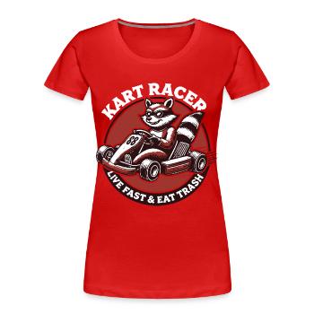 Kart Racer Waschbär Go-Kart Abenteuer - Frauen Premium Bio T-Shirt -  - Vorne - Mia (176cm)