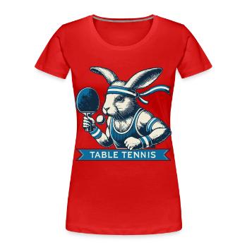 Bunny Table Tennis Master Vintage Retro Style - Women's Premium Organic T-Shirt - navy - Front - Mia (176cm)