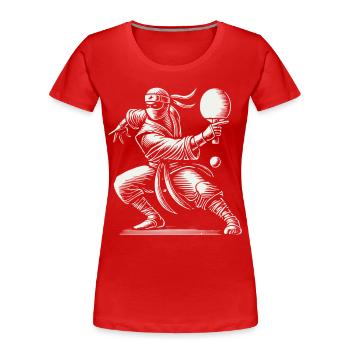 Ninja Table Tennis Master Funny Motif - Women's Premium Organic T-Shirt - navy - Front - Mia (176cm)