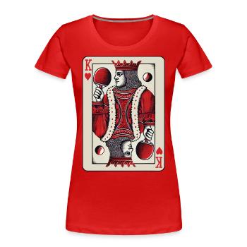 Rétro jouer à la carte tennis de table King style vintage - T-shirt bio Premium Femme - bleu marine - Devant - Mia (176cm)