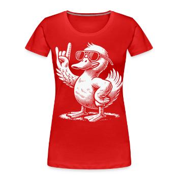Funny Duck Rock Music Festival Concert - Women's Premium Organic T-Shirt - navy - Front - Mia (176cm)