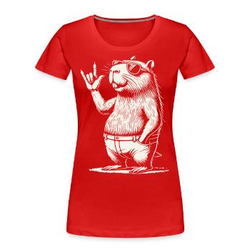 Funny Rock Music Capybara Concert Party - Women's Premium Organic T-Shirt - navy - Front - Mia (176cm)