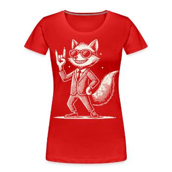 Funny Rock Music Fox Concert Design - Women's Premium Organic T-Shirt - navy - Front - Mia (176cm)