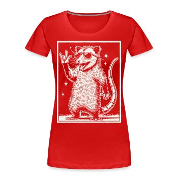 Funny Rock Music Retro Heavy Metal Possum - Women's Premium Organic T-Shirt - navy - Front - Mia (176cm)