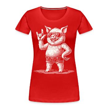 Lustiges Retro Rock Konzert Heavy Metal Festival - Frauen Premium Bio T-Shirt - Navy - Vorne - Mia (176cm)