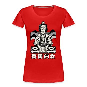 DJ Samurai Musik Retro Streetwear Graffiti - Frauen Premium Bio T-Shirt - Navy - Vorne - Mia (176cm)