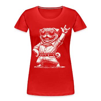 Lustiges Rock Musik Heavy Metal Festival Retro - Frauen Premium Bio T-Shirt - Navy - Vorne - Mia (176cm)