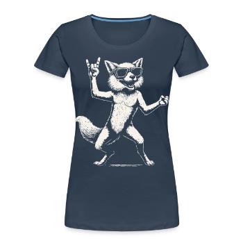Drôle de musique rock Fox Heavy Metal Festival - T-shirt bio Premium Femme - bleu marine - Devant - Mia (176cm)