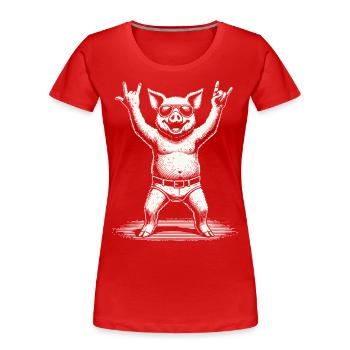 Rock Music Festival Pig Metal Concert Fun - Women's Premium Organic T-Shirt - navy - Front - Mia (176cm)