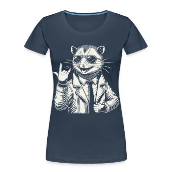 Festival de musique rock heavy metal Opossum - T-shirt bio Premium Femme - bleu marine - Devant - Mia (176cm)
