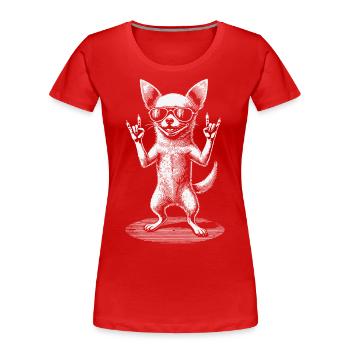 Funny Chihuahua Rock Music Concert - Women's Premium Organic T-Shirt - navy - Front - Mia (176cm)