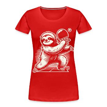 Sloth Table Tennis Fun for Animal Lovers - Women's Premium Organic T-Shirt - navy - Front - Mia (176cm)
