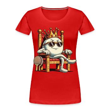 Funny Cartoon Table Tennis Ball King - Women's Premium Organic T-Shirt - navy - Front - Mia (176cm)