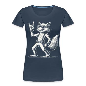 Rock Music Fox Concert Festival Design - Women's Premium Organic T-Shirt - navy - Front - Mia (176cm)