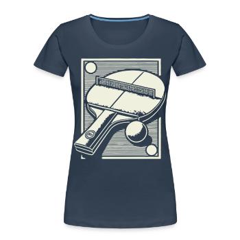 Tischtennisschläger Kunstvolle Darstellung - Frauen Premium Bio T-Shirt - Navy - Vorne - Mia (176cm)