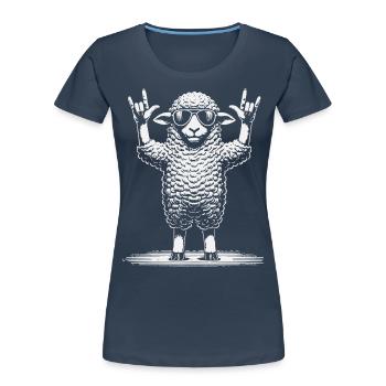 Rock Music Heavy Metal Festival Sheep Concert - Women's Premium Organic T-Shirt - navy - Front - Mia (176cm)