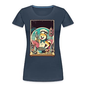 Shiba Hund Ramen Chefkoch Lustige Hunde Japan - Frauen Premium Bio T-Shirt - Navy - Vorne - Mia (176cm)