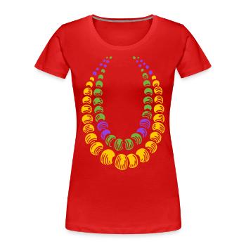 Colliers colorés de Mardi Gras pour les fêtards - T-shirt bio Premium Femme - bleu marine - Devant - Mia (176cm)