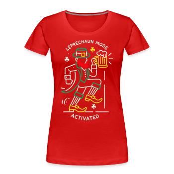 Leprechaun Mode Activates St. Patrick's Day Celebration - Women's Premium Organic T-Shirt - navy - Front - Mia (176cm)