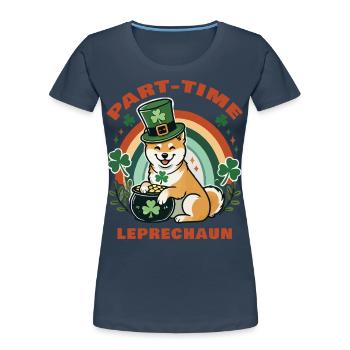 Part-time Leprechaun St. Patrick's Day - Women's Premium Organic T-Shirt - navy - Front - Mia (176cm)