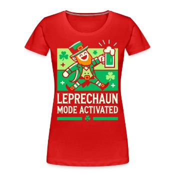 Leprechaun Mode Activates St. Patrick's Day Fun - Women's Premium Organic T-Shirt - navy - Front - Mia (176cm)