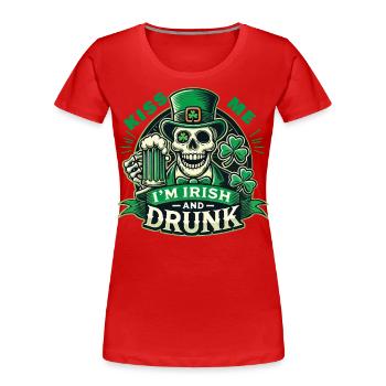 Embrasse-moi Je suis Irlandais Et Ivre St. Patrick’s - T-shirt bio Premium Femme - bleu marine - Devant - Mia (176cm)